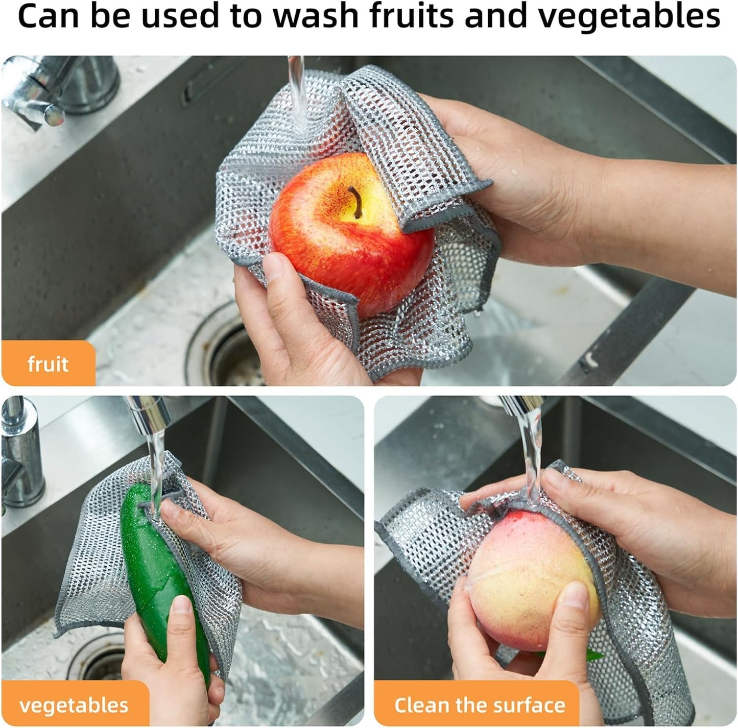 Scrub’n’Shine DishRag: RE-USABLE & MULTI-PURPOSE (Available in packs)